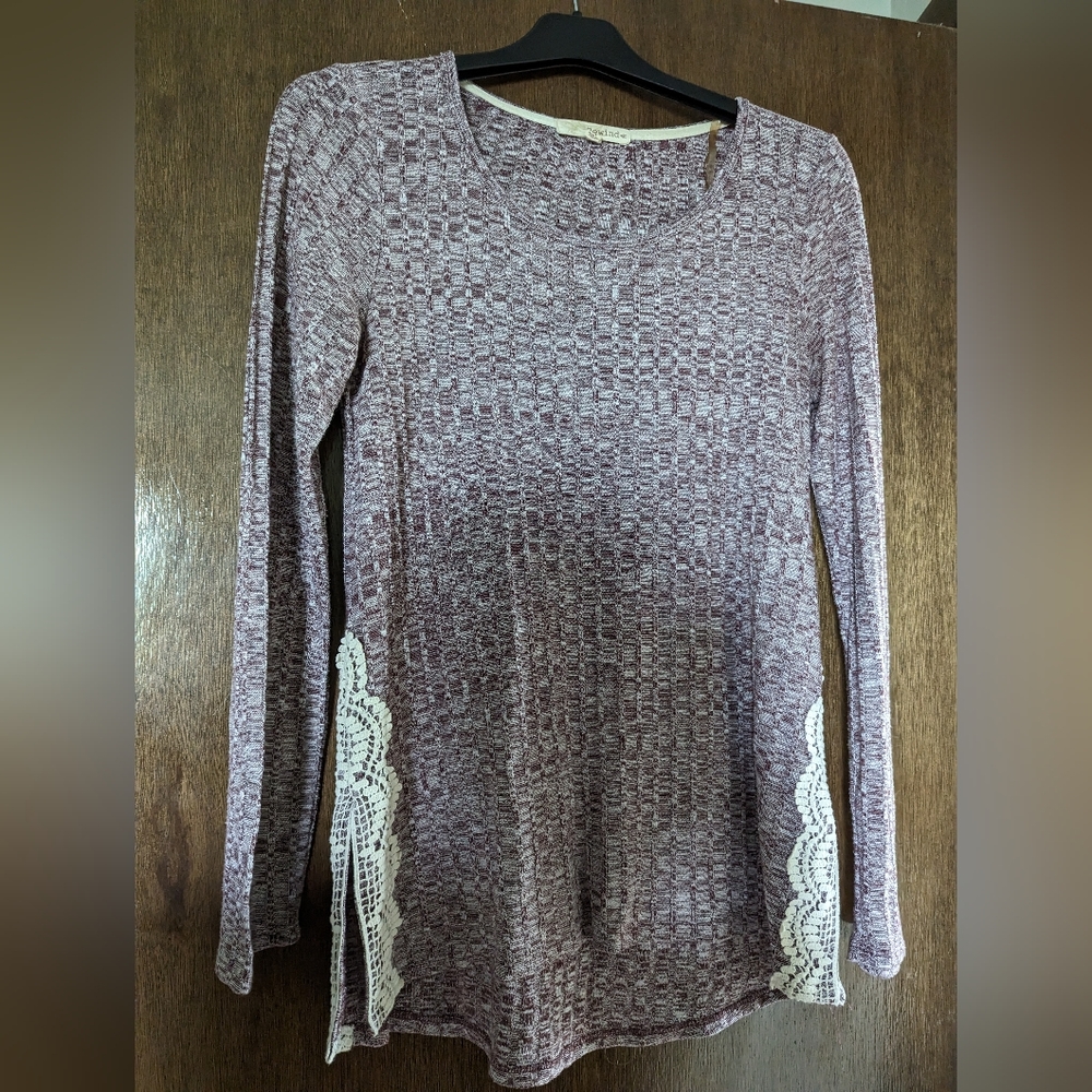 Long Sleeve Heather Red Blouse